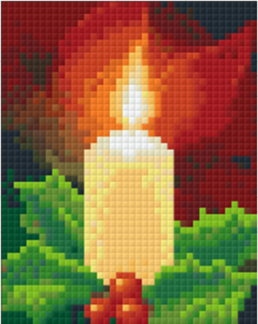 Christmas Candle - 1 Baseplate PixelHobby Mini-mosaic Kit image 0